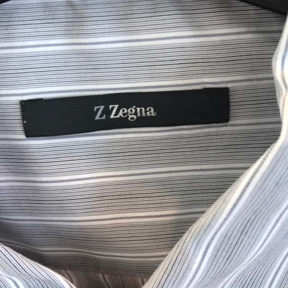 Z zegna shirt stripe grey white - Picture 2 of 7